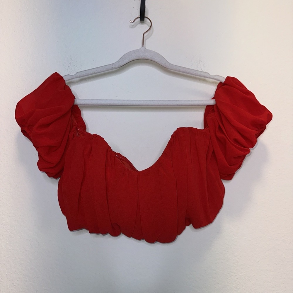 Anthropologie Mable Womens Crop Top Red Chic Size Small Date‎ Night